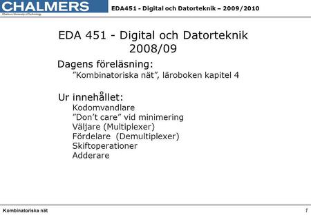 EDA Digital och Datorteknik