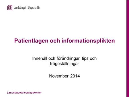 Patientlagen och informationsplikten