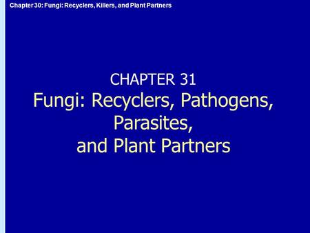 CHAPTER 31 Fungi: Recyclers, Pathogens, Parasites,