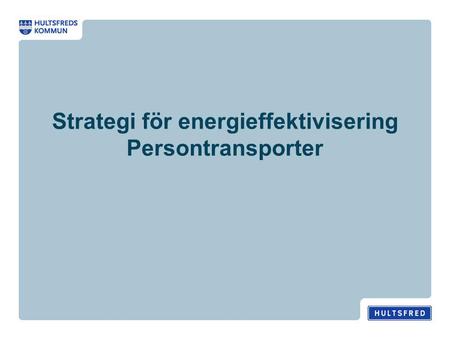 Strategi för energieffektivisering Persontransporter.