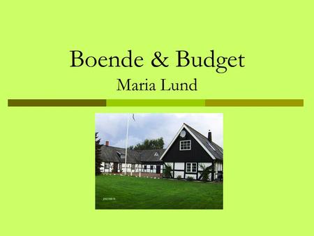 Boende & Budget Maria Lund