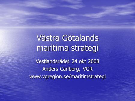Västra Götalands maritima strategi