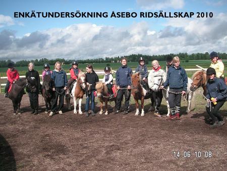 Enkät undersökning Åsebo RS 2010 ENKÄTUNDERSÖKNING ÅSEBO RIDSÄLLSKAP 2010.