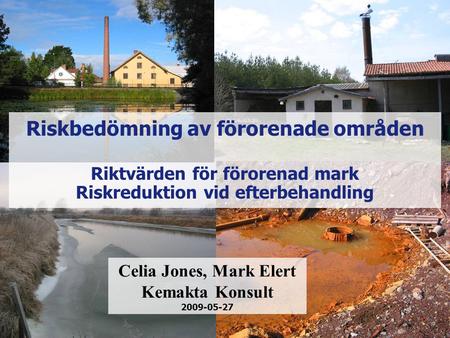 Kemakta Konsult AB www.Kemakta.se 2017-04-08 Riskbedömning av förorenade områden Riktvärden för förorenad mark Riskreduktion vid efterbehandling Celia.
