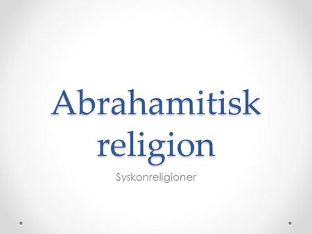 Abrahamitisk religion