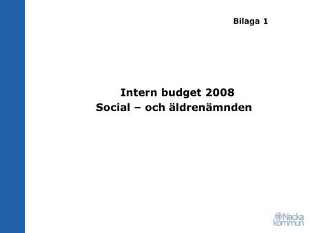 Intern budget 2008 Social – och äldrenämnden Bilaga 1.