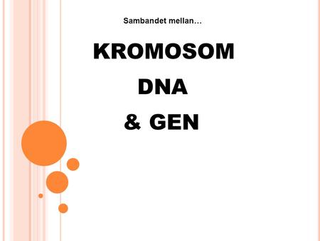 Sambandet mellan… KROMOSOM DNA & GEN.