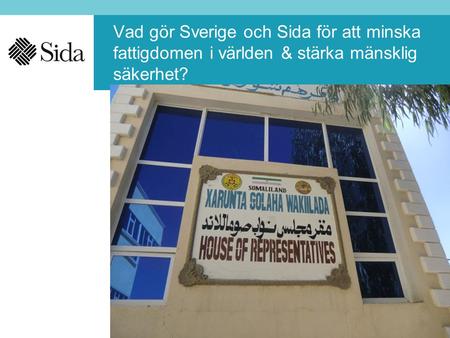 Vad gör Sverige och Sida för att minska fattigdomen i världen & stärka mänsklig säkerhet?
