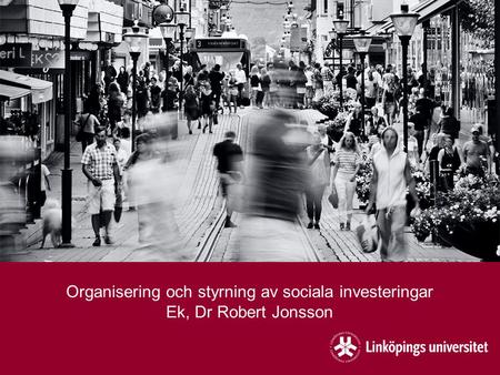 Organisering och styrning av sociala investeringar