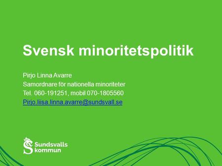 Svensk minoritetspolitik