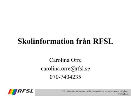 Skolinformation från RFSL