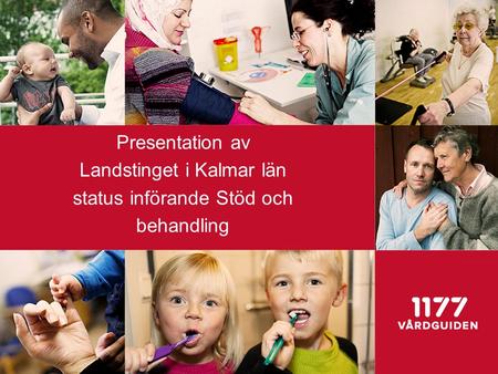 Presentation av Landstinget i Kalmar län status införande Stöd och behandling.