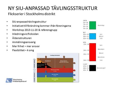 NY SIU-ANPASSAD TÄVLINGSSTRUKTUR Flickserier i Stockholms distrikt SIU-anpassad tävlingsstruktur Initiativet till förändring kommer ifrån föreningarna.