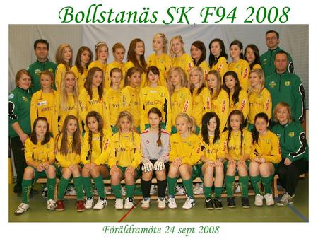 Välkomna! Bollstanäs SK F94 2008 Föräldramöte 24 sept 2008.