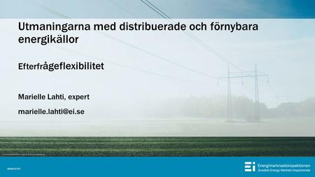Efterfr ågeflexibilitet Marielle Lahti, expert Utmaningarna med distribuerade och förnybara energikällor 2016-07-07.