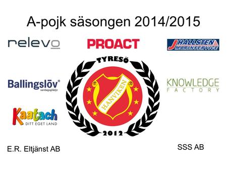 A-pojk säsongen 2014/2015 E.R. Eltjänst AB SSS AB.