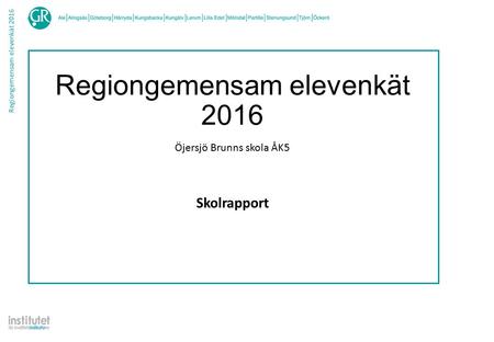 Regiongemensam elevenkät 2016 Skolrapport Öjersjö Brunns skola ÅK5.