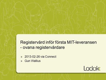 Registervård inför första MIT-leveransen - ovana registervårdare »2013-02-26 via Connect »Gun Wallius.