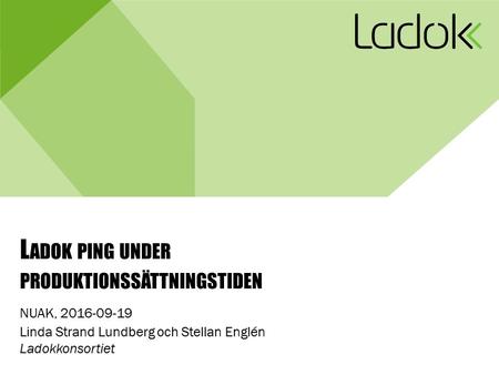 L ADOK PING UNDER PRODUKTIONSSÄTTNINGSTIDEN NUAK, Linda Strand Lundberg och Stellan Englén Ladokkonsortiet.