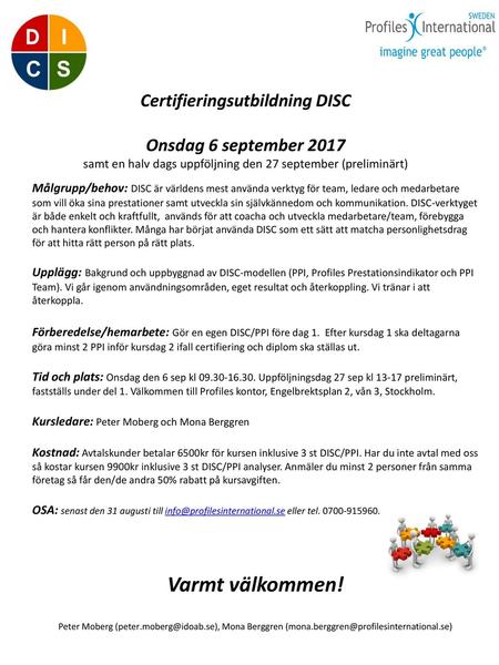 Certifieringsutbildning DISC