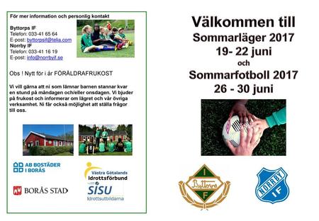 Välkommen till Sommarläger juni Sommarfotboll 2017