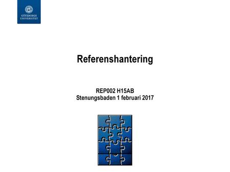 Referenshantering REP002 H15AB Stenungsbaden 1 februari 2017