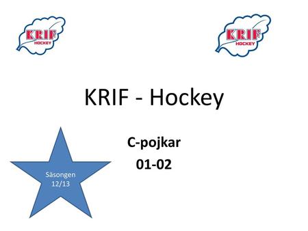 KRIF - Hockey Säsongen 12/13 C-pojkar 01-02.