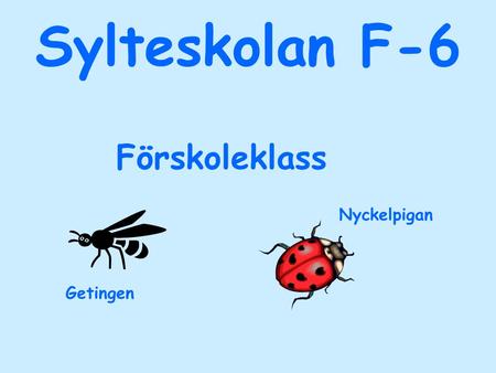 Sylteskolan F-6 Förskoleklass Nyckelpigan Getingen.