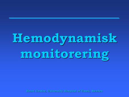 Hemodynamisk monitorering