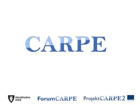 Projekt. Varför startades projekt Carpe? Funktionshinderområdet är litet i varje kommun men för brett för att varje enskild kommun ska klara av att fylla.