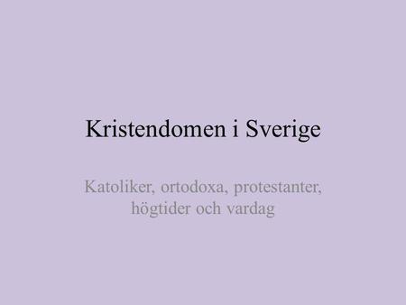 Kristendomen i Sverige