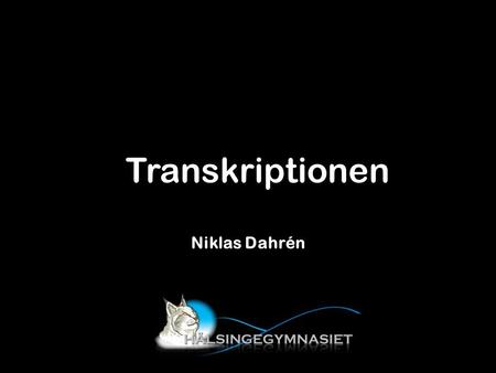 Transkriptionen Niklas Dahrén.