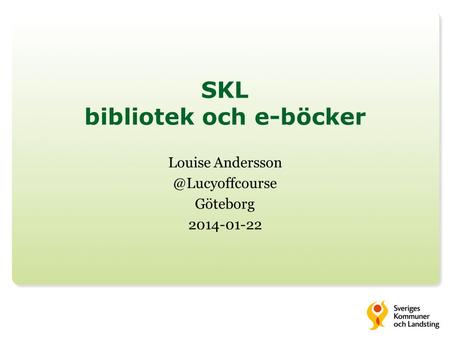 SKL bibliotek och e-böcker