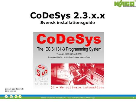 CoDeSys 2.3.x.x Svensk installationsguide