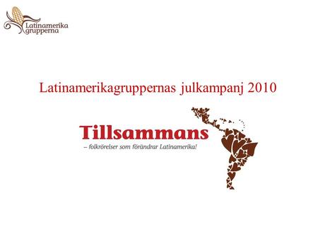 Latinamerikagruppernas julkampanj 2010. Vad är det vi stödjer?