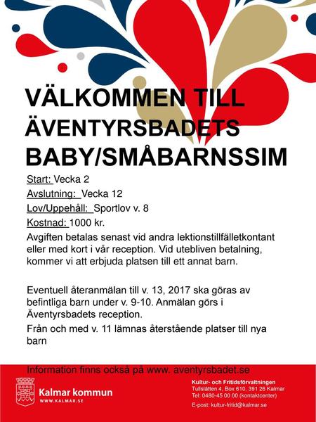 VÄLKOMMEN TILL ÄVENTYRSBADETS BABY/SMÅBARNSSIM