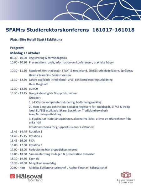SFAM:s Studierektorskonferens