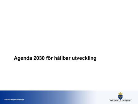 Agenda 2030 för hållbar utveckling