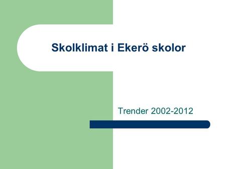 Skolklimat i Ekerö skolor Trender 2002-2012. Inflytande och delaktighet.