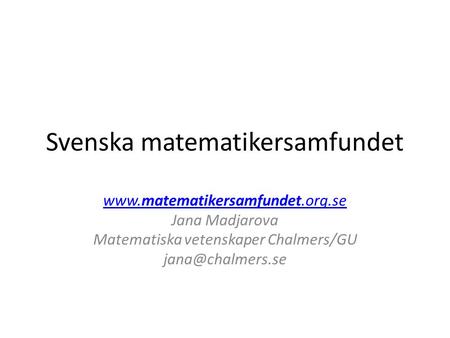 Svenska matematikersamfundet