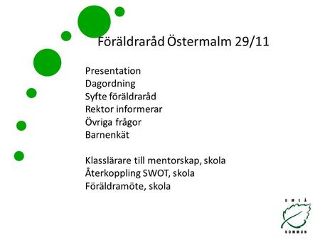 Föräldraråd Östermalm 29/11
