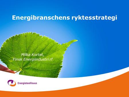 Energibranschens ryktesstrategi Milka Kortet, Finsk Energiindustri rf.
