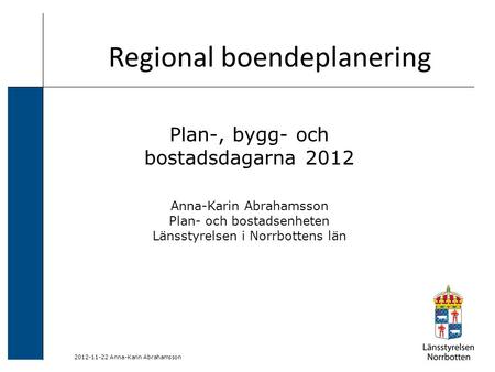 Regional boendeplanering