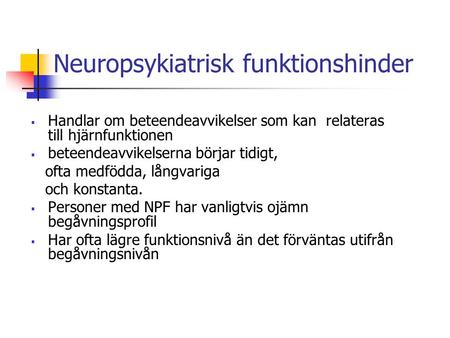 Neuropsykiatrisk funktionshinder