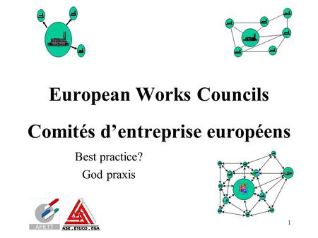 1 European Works Councils Comités d’entreprise européens Best practice? God praxis.