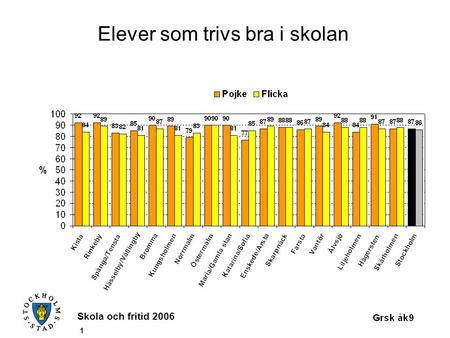 Skola och fritid 2006 1 Elever som trivs bra i skolan.