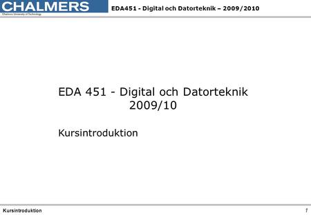EDA Digital och Datorteknik