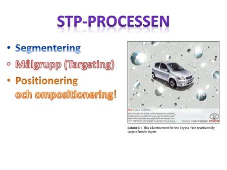 STP-processen Segmentering Målgrupp (Targeting)