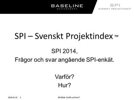 SPI – Svenskt Projektindex ™
