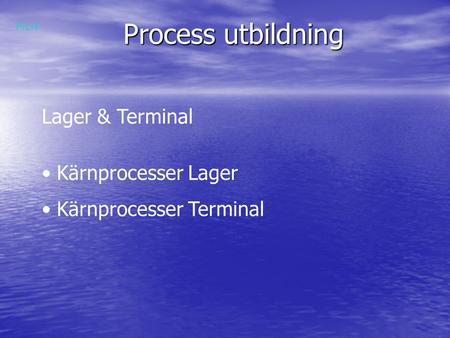 Process utbildning Lager & Terminal Kärnprocesser Lager